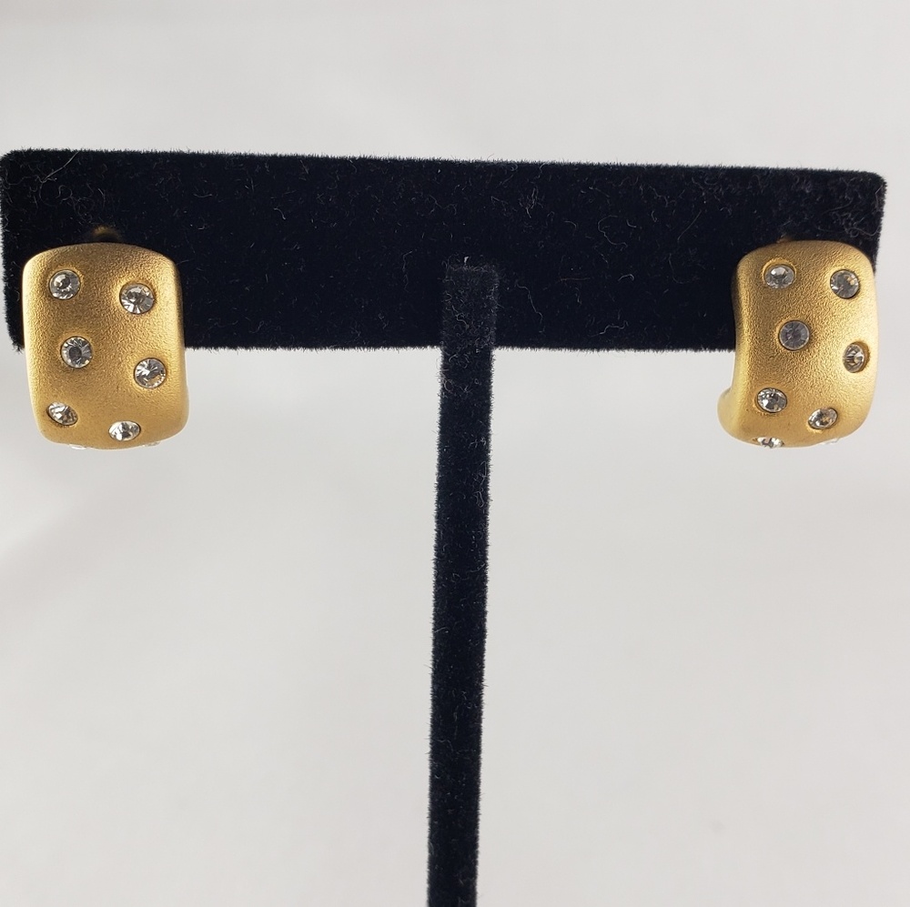 Swarovski earrings-matte goldtone